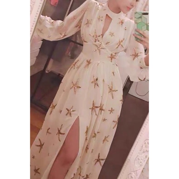 New Sequin Beach Star Sheer Maxi Dress - Picture 3 of 8